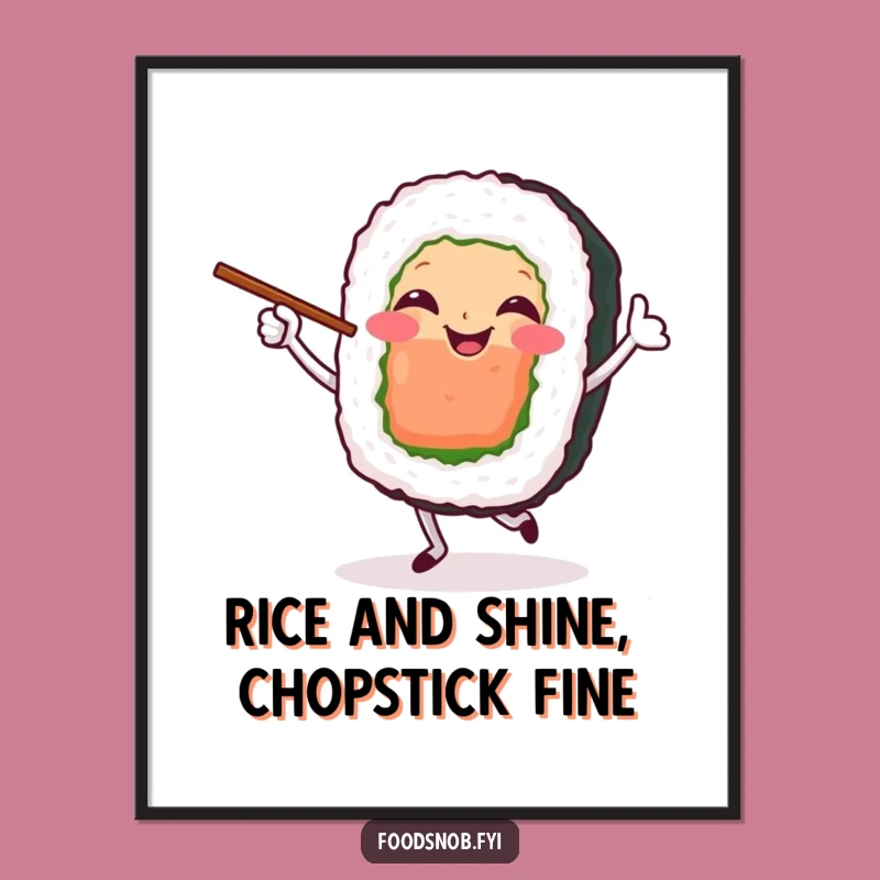 Funny Free Printable Wall Art: Dancing Sushi Decor - Downloadable Quirky Art