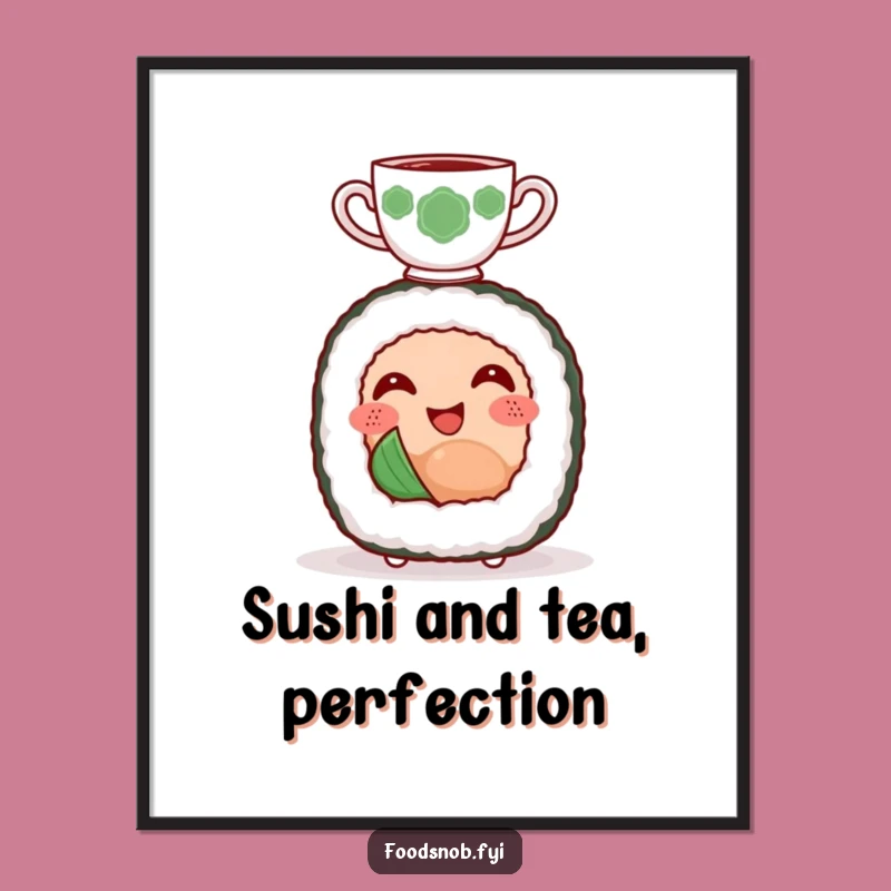 Funny Free Printable Wall Art: Sushi Character Balance Downloadable Decor!