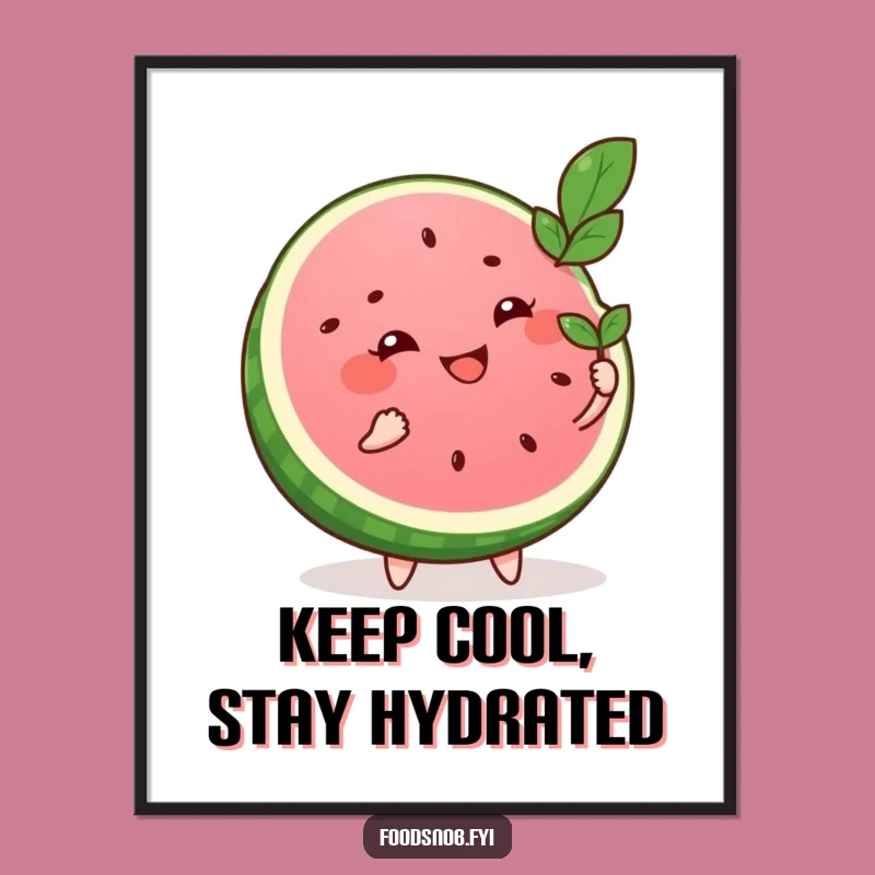 Funny Free Printable Wall Art: Watermelon Slice Fanning - Cool Downloadable Decor!