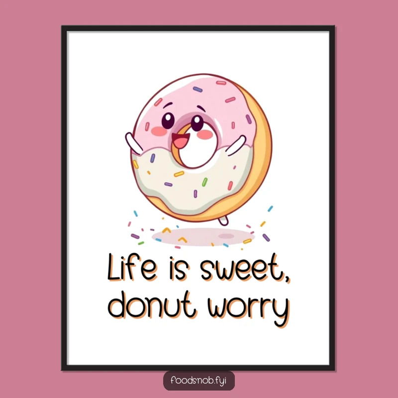 Funny Free Printable Wall Art: Donut Lover Decor, Downloadable Joyful Art