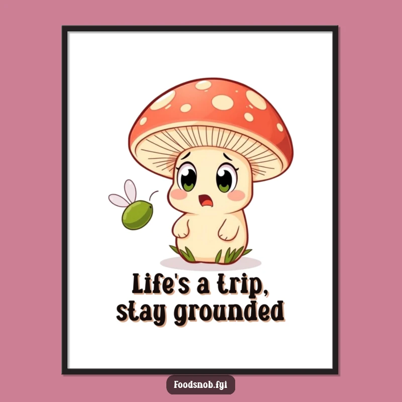 Funny Free Printable Wall Art: Mushroom Olive Gag, Downloadable Quirky Decor!
