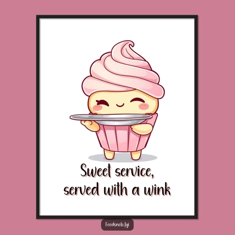 Funny Free Printable Cupcake Art: Winking Treat Decor, Downloadable Whimsical Art