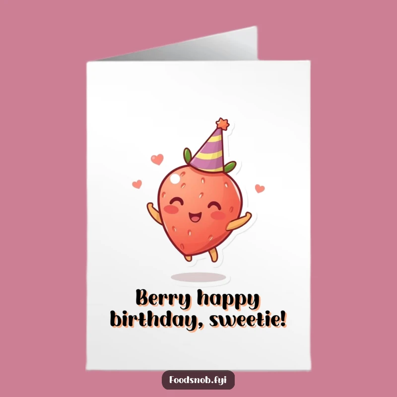 Free Printable Strawberry Birthday Card - Joyful Spinning Fruit, Funny Downloadable Gift