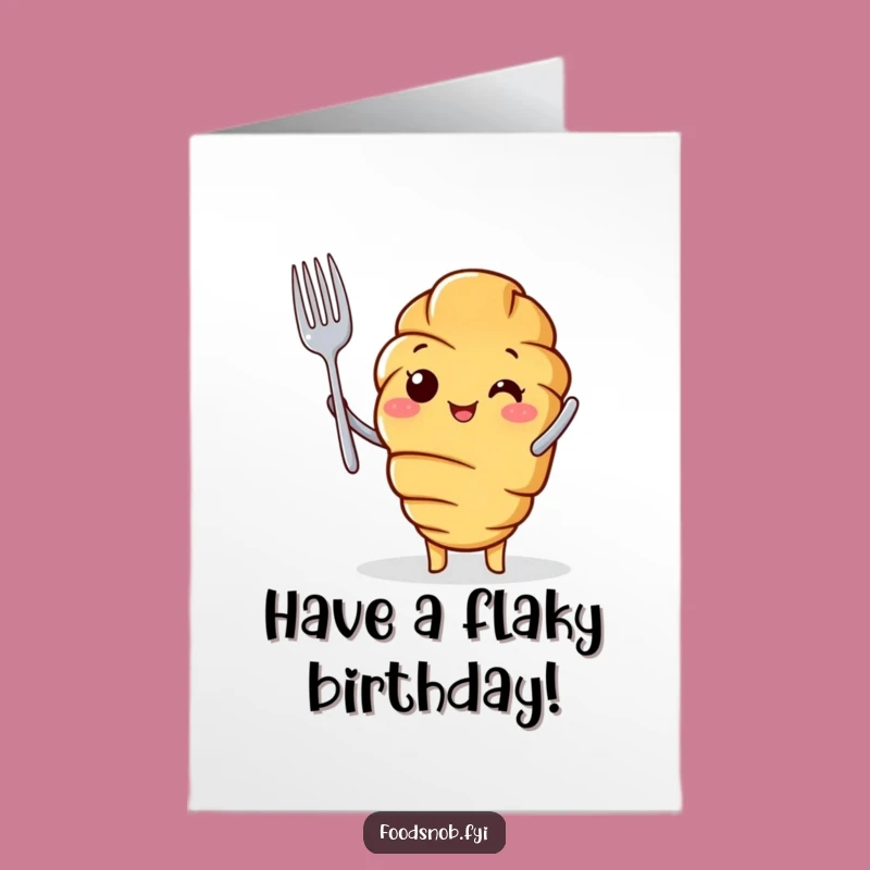Free Printable Birthday Card: Croissant's Fancy Feast - Funny Downloadable Card