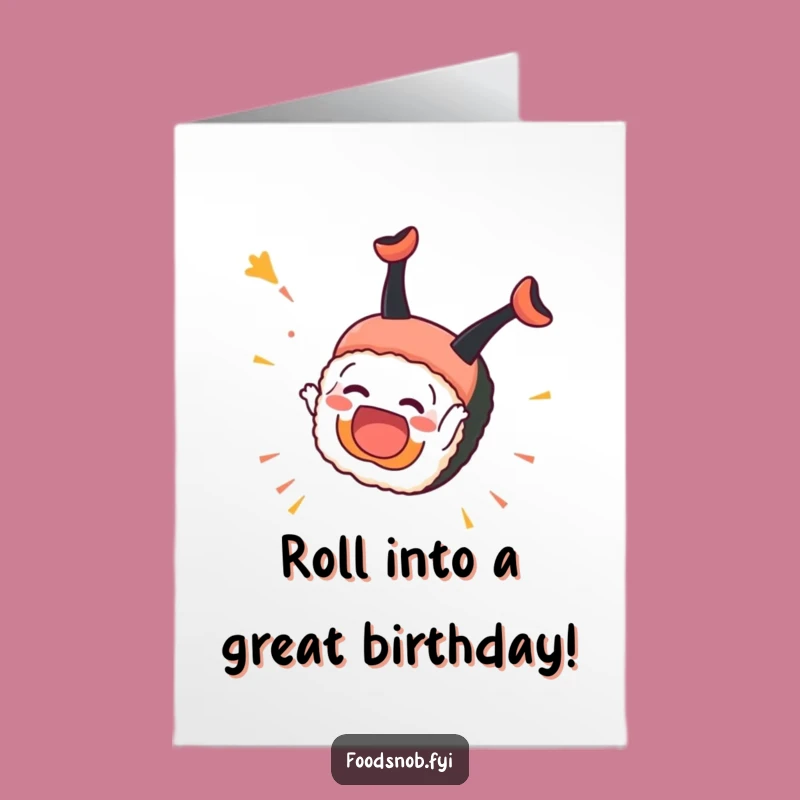 Free Printable Birthday Card: Sushi Somersault for a Hilarious Downloadable Gift Celebration