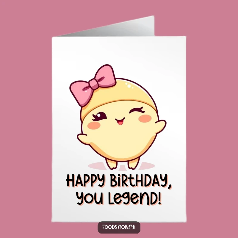 Free Printable Funny Birthday Card: Winking Croissant Bow for Stylish Celebrations