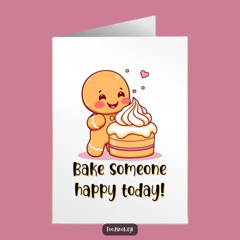 Free Printable Gingerbread Birthday Card: Funny Icing Sprinkle Greeting for a Sweet Treat