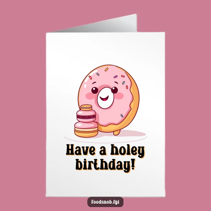 Fun Free Printable Birthday Card: Donut Stacking Macarons, Downloadable Sweet Gift
