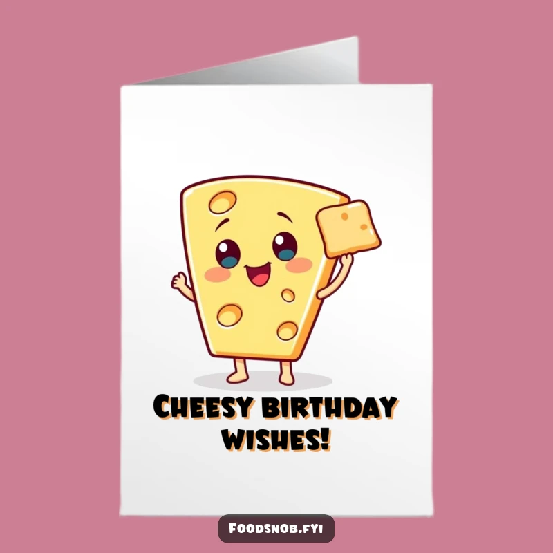 Funny Free Printable Birthday Card: Cheese Character's Treat, Downloadable Gouda Gift