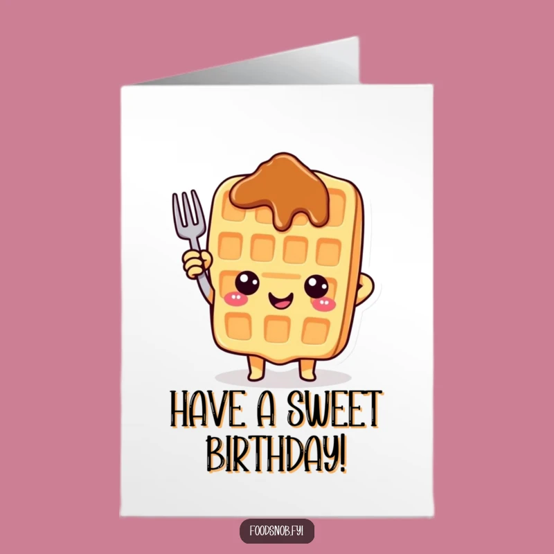 Free Printable Birthday Card: Waffle Points Up - Downloadable Fun Gift for Breakfast Lovers
