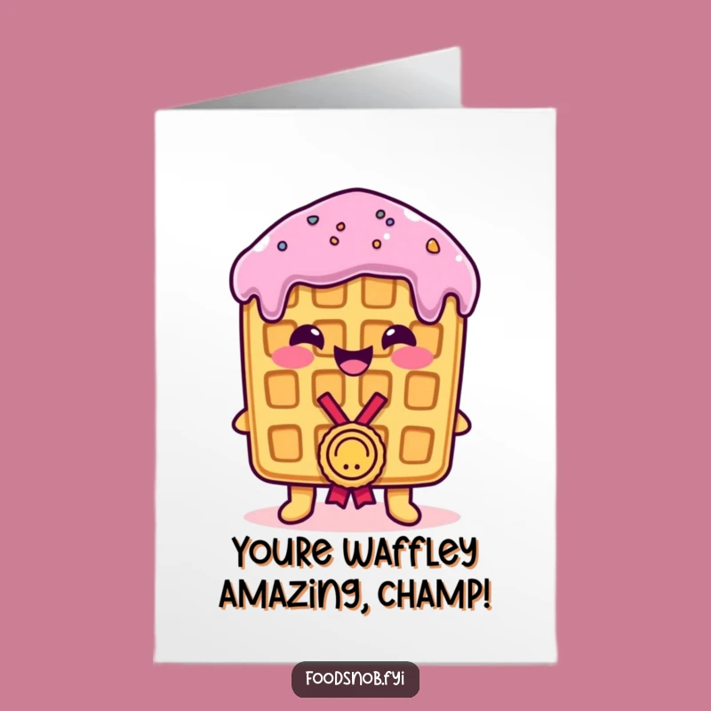 Free Printable Congrats Card: Proud Waffle Medal Recipient, Humorous Downloadable Gift