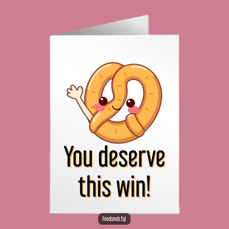 Free Printable Congratulations Card: Joyful Pretzel Wave for Big Wins