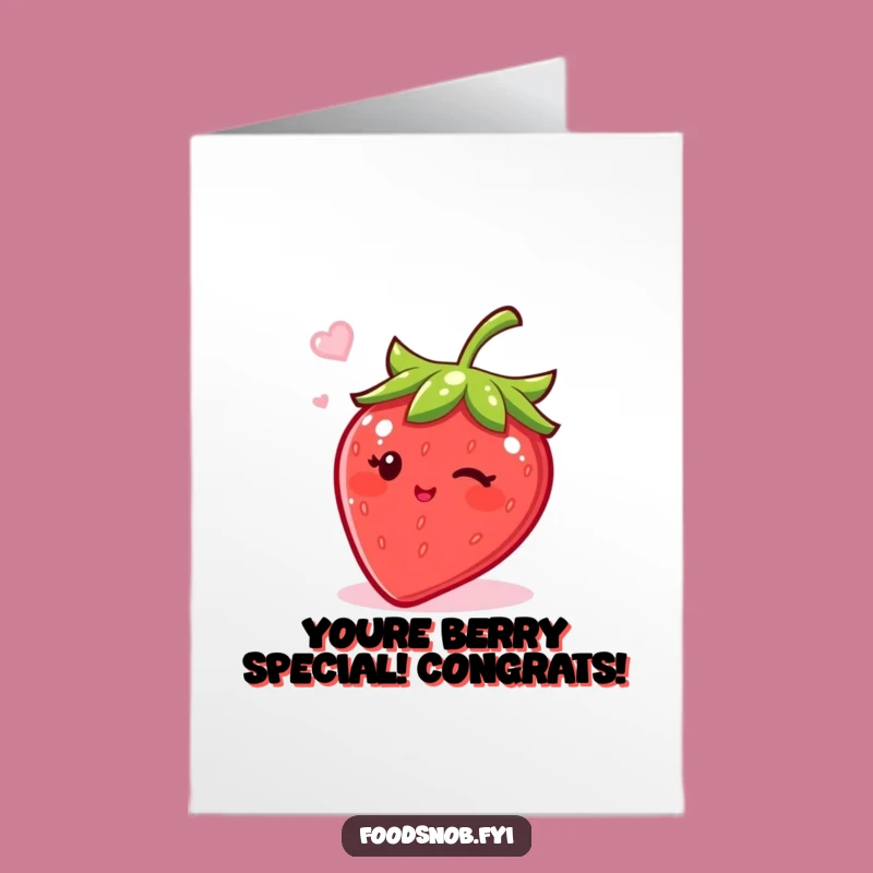 Free Printable Strawberry Congrats Card - Sweet Success & Wink!
