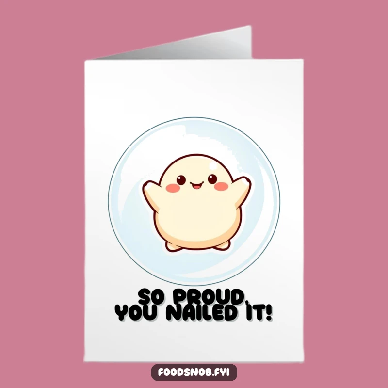 Free Printable Dumpling Card - Congrats Bubble Float - Cute Downloadable Gift