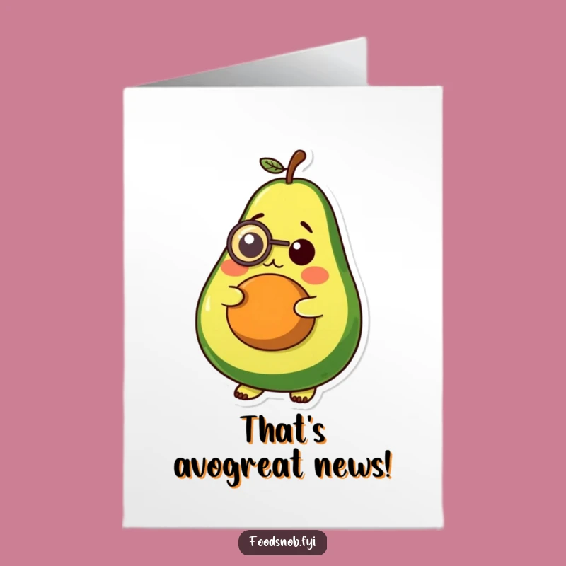 Free Printable Congrats Card: Dapper Avocado, Elegant Humorous Downloadable Gift