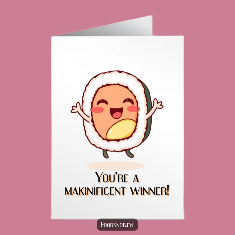 Free Printable Congrats Card: Sushi Celebration Dance, Humorous Downloadable Gift
