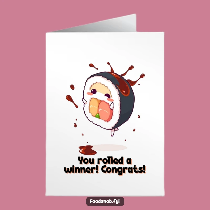 Free Printable Sushi Cartwheel Congrats Card Hilarious Downloadable