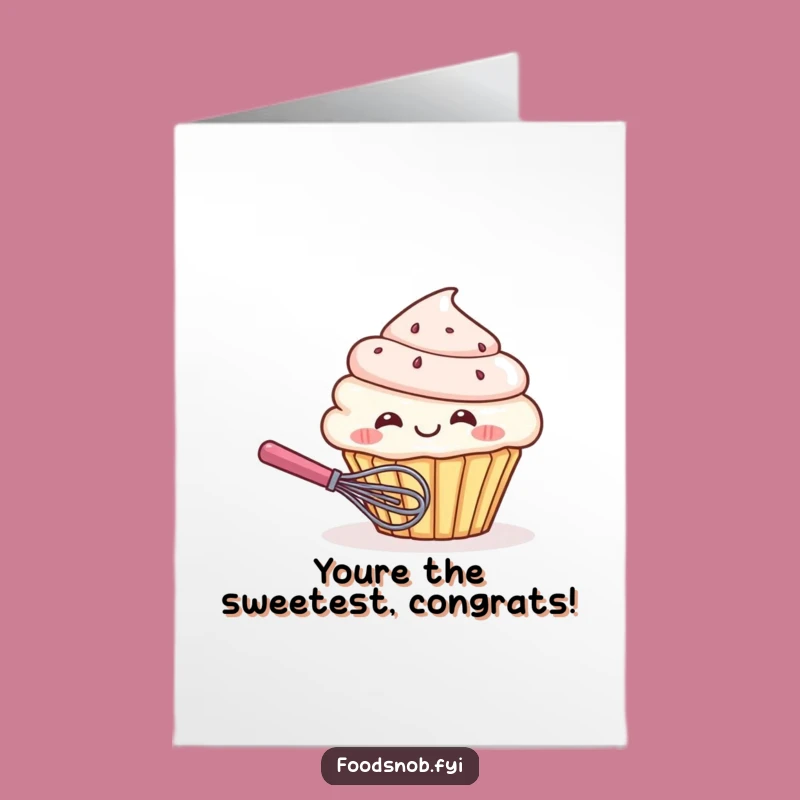 Free Printable Congrats Card: Giggling Cupcake for a Sweet Funny Downloadable Gift