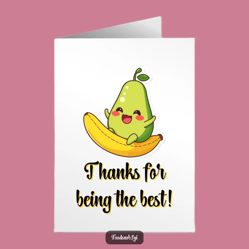 Free Printable Avocado Thank You Card Funny Slipping Downloadable