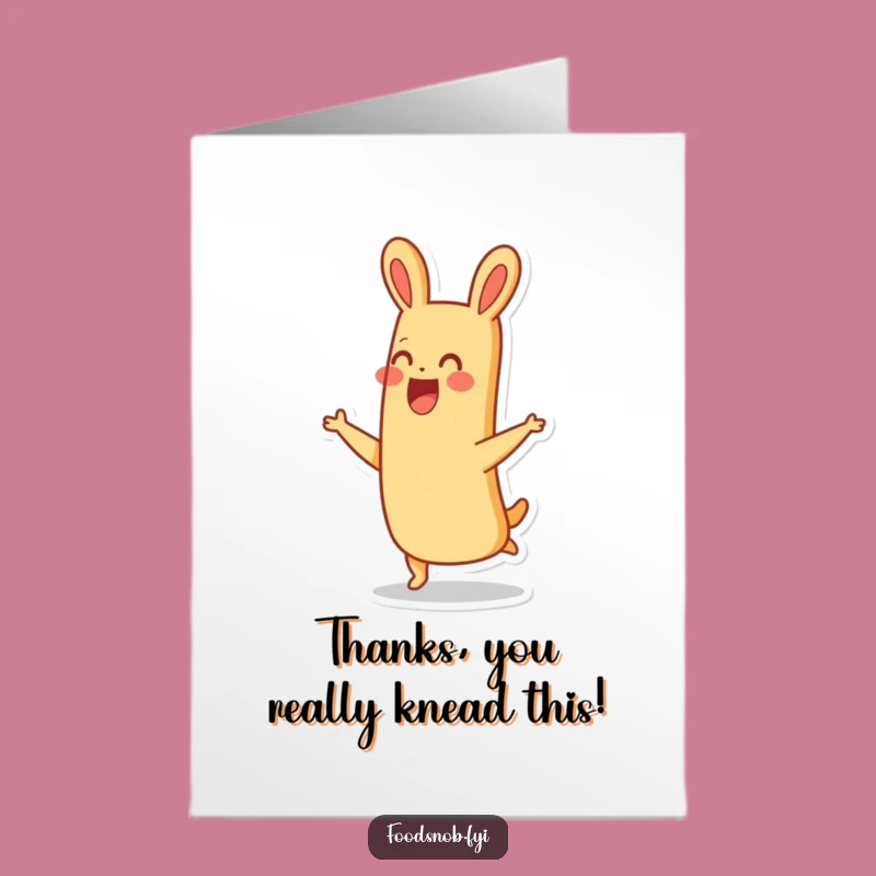 Free Printable Baguette Thank You Card: Funny Hopping Carb Downloadable Gift