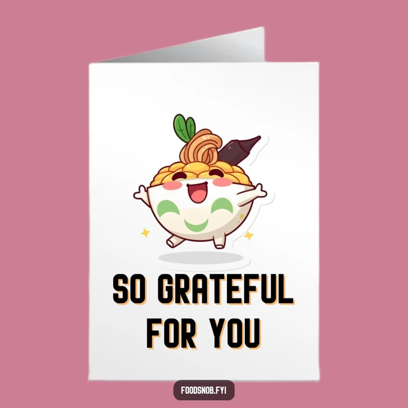 Free Printable Thank You Card: Bouncy Ramen Bowl - Downloadable Appreciation Gift