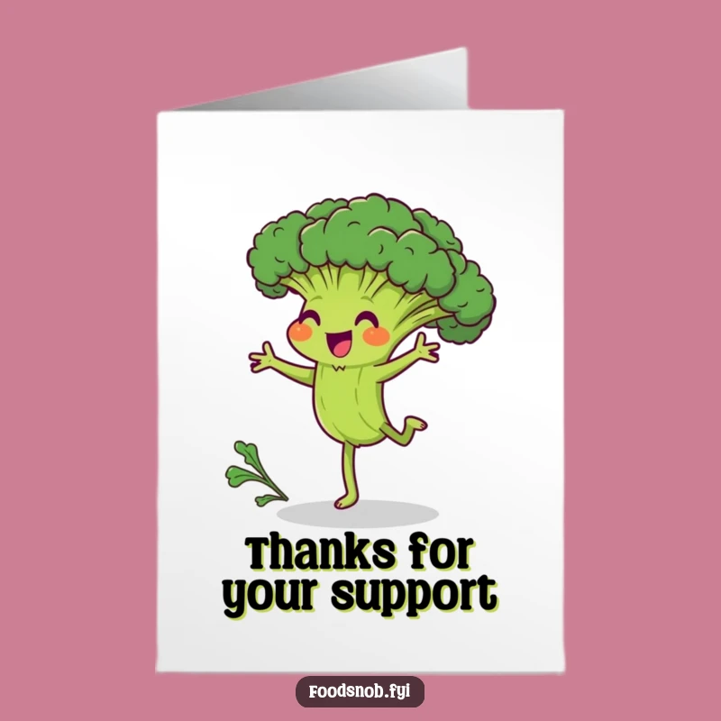 Free Printable Thank You Card: Broccoli Cartwheel for a Funny Downloadable Gift