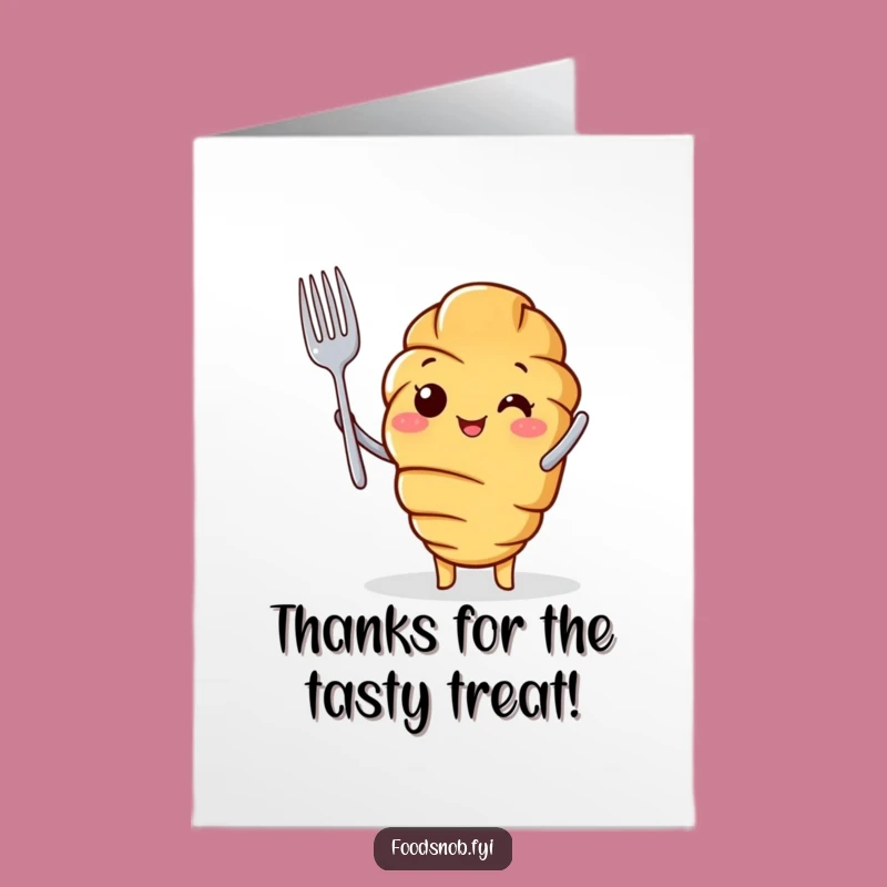 Free Printable Thank You Card: Croissant's Grateful Bite - Funny Downloadable Card