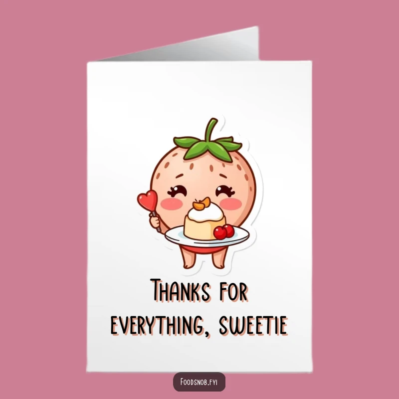 Free Printable Thank You Card: Strawberry Chef Dessert Thanks Download