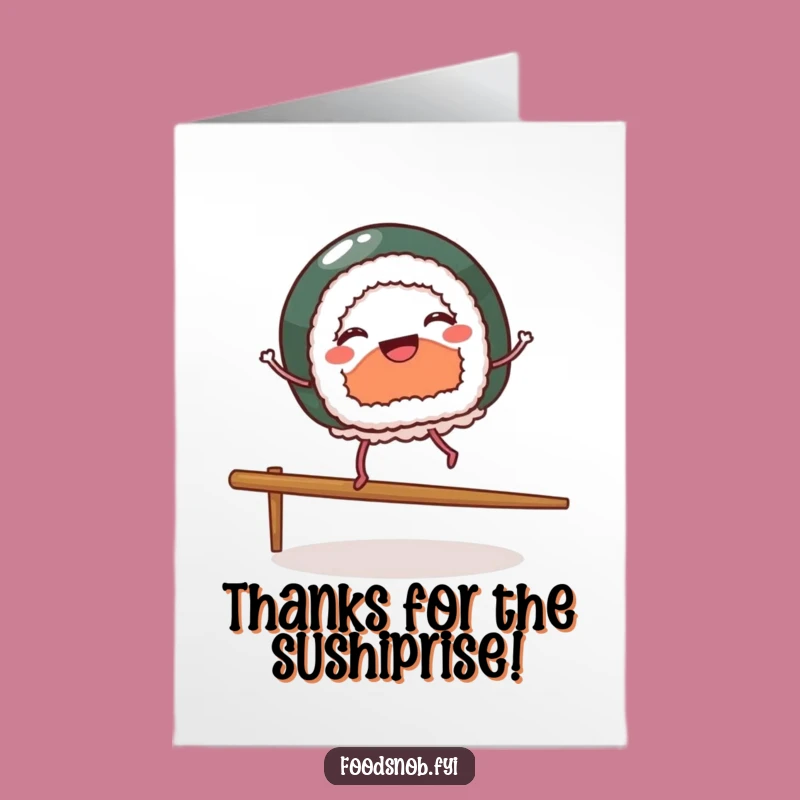 Free Printable Thank You Card: Sushi Dancer Character - Easy Downloadable Gift