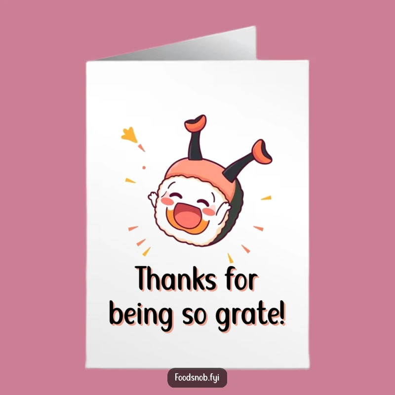 Free Printable Thank You Card: Sushi Somersault, Hilarious Downloadable Gift of Gratitude