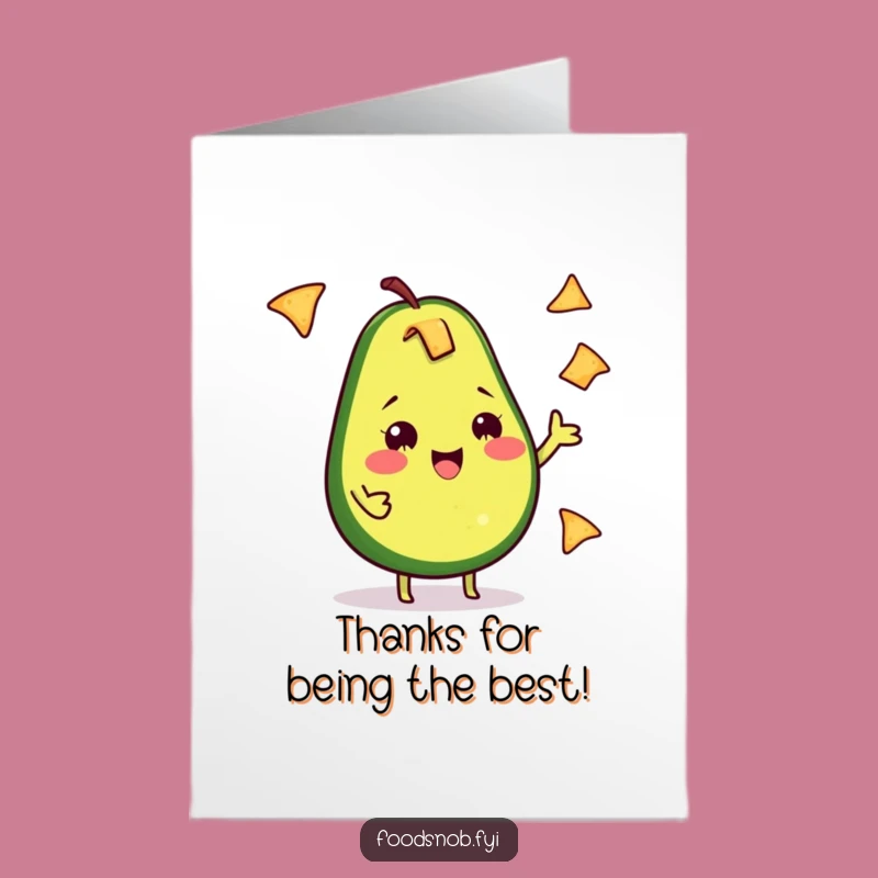 Free Printable Thank You Card: Juggling Avocado, Hilarious Downloadable Gift of Gratitude