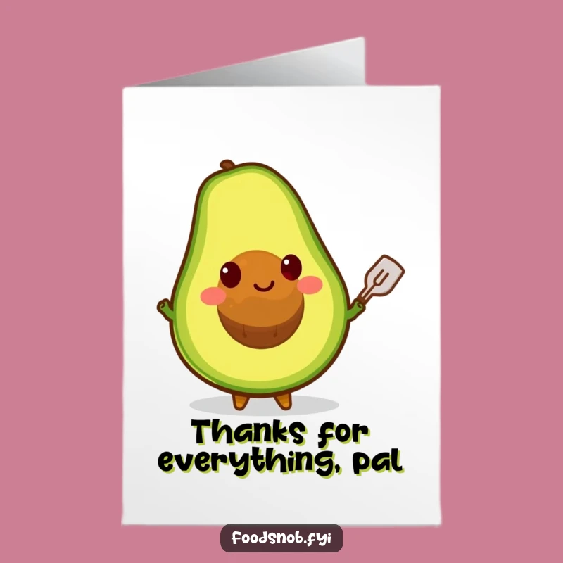 Cute Free Printable Avocado Thank You Card - Thanks a Ton - Downloadable