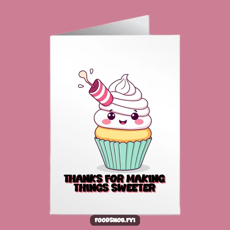 Free Printable Thank You Card: Cupcake Frosting Blast, Funny Downloadable Gift of Thanks