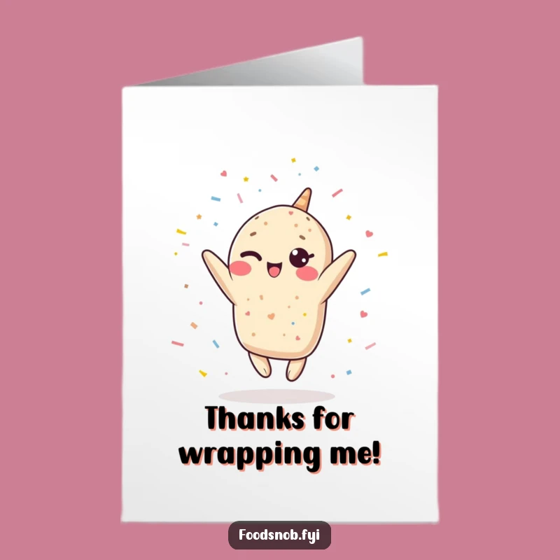 Free Printable Kawaii Burrito Thanks Card - Funny Confetti Gratitude Downloadable Gift
