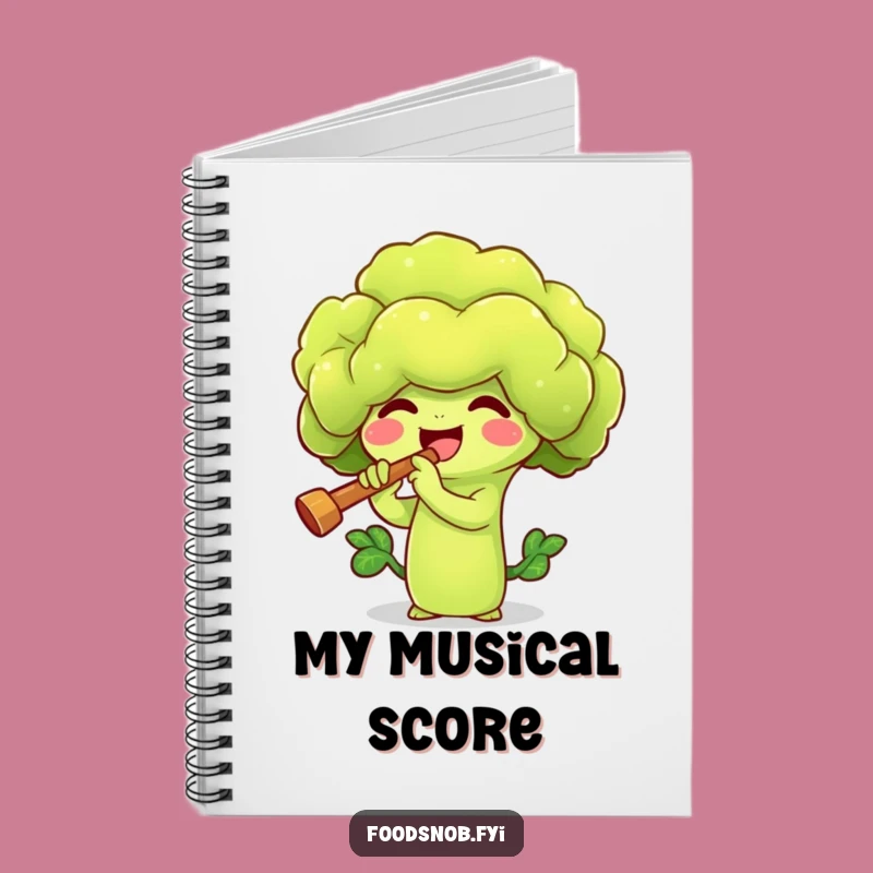Funny Broccoli Flute Notebook - Compose Your Thoughts with Veggie Fun