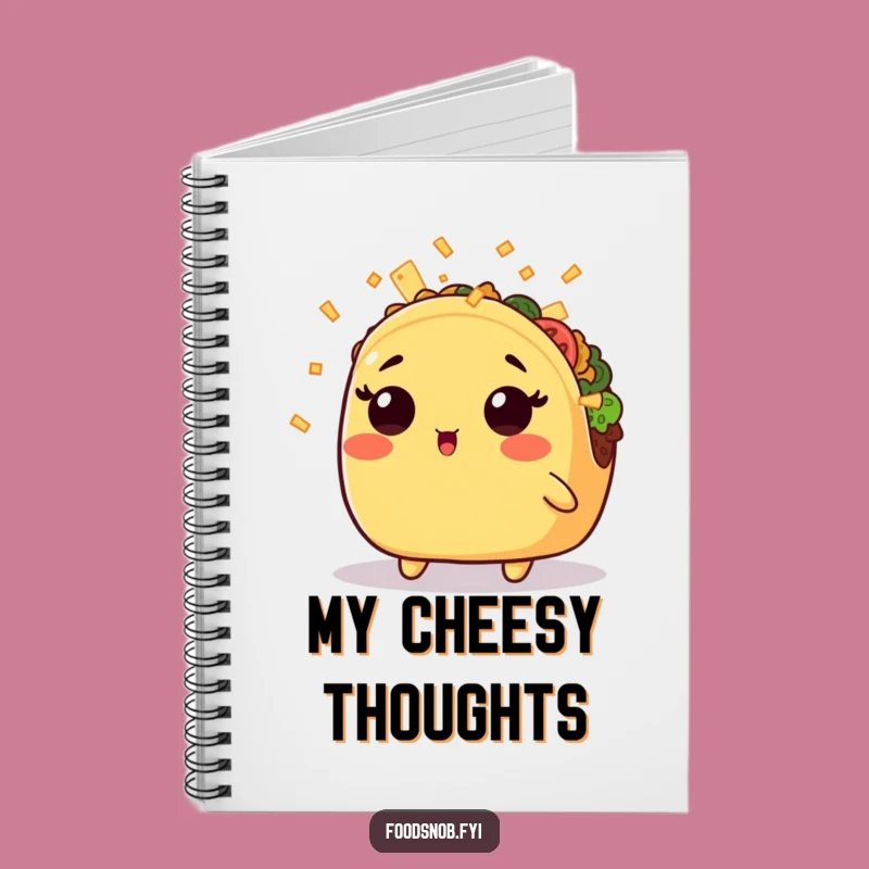 Funny Kawaii Taco Cheese Shower Notebook - Jot Down Laughs & Ideas!