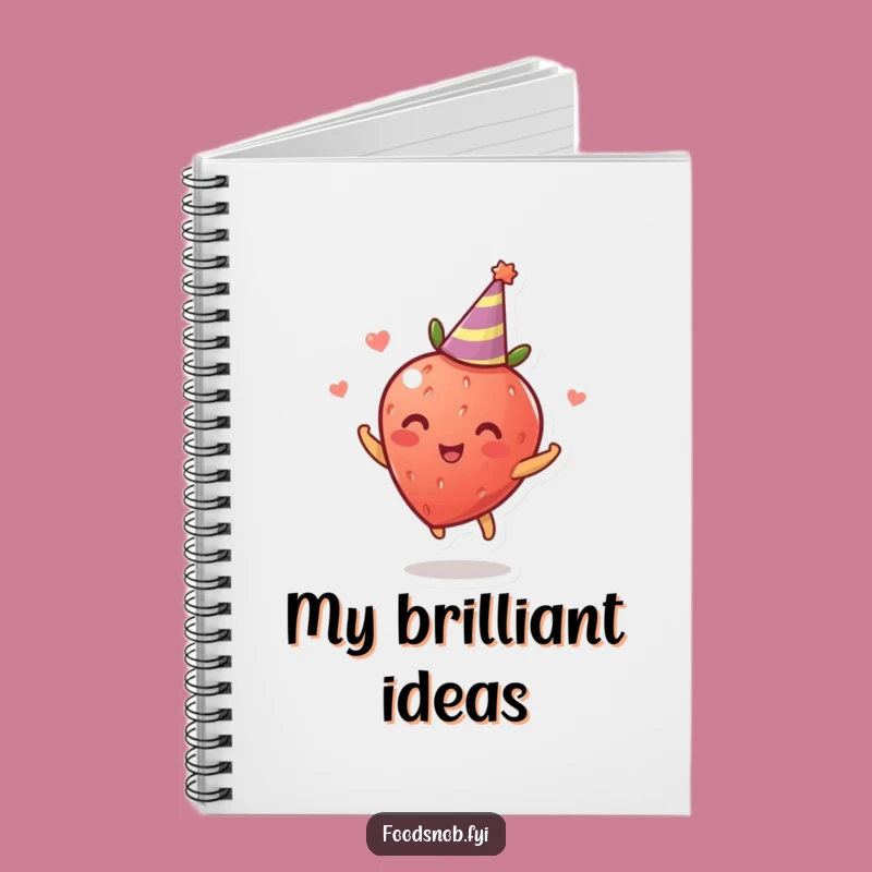 Funny Strawberry Notebook: Dotted Spinning Fruit Journal for Celebratory Notes