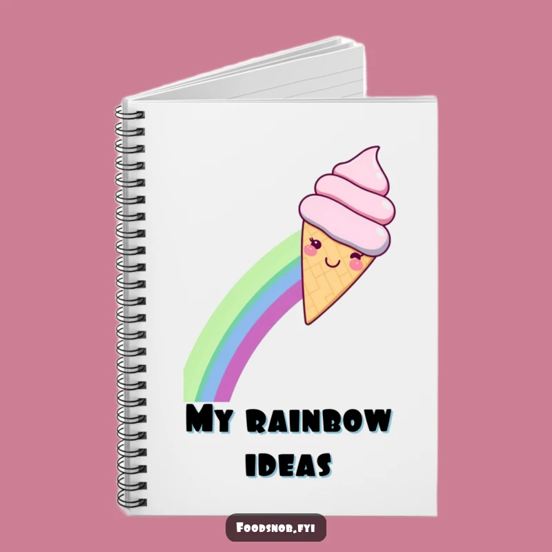 Funny Kawaii Ice Cream Rainbow Slide Notebook - Write Down Your Sweetest Dreams!