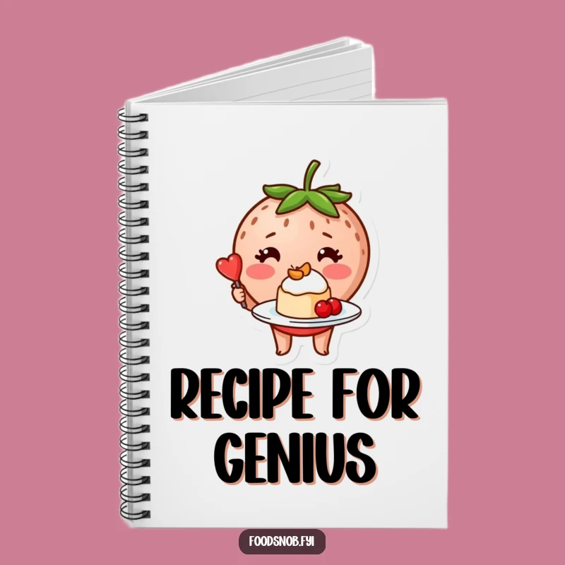 Funny Strawberry Dessert Notebook - Cute Culinary Journal Gift