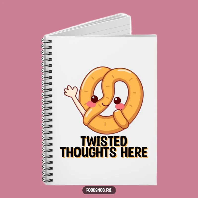 Funny Pretzel Wave Notebook - Cute Cartoon Pretzel Journal, Perfect Gift