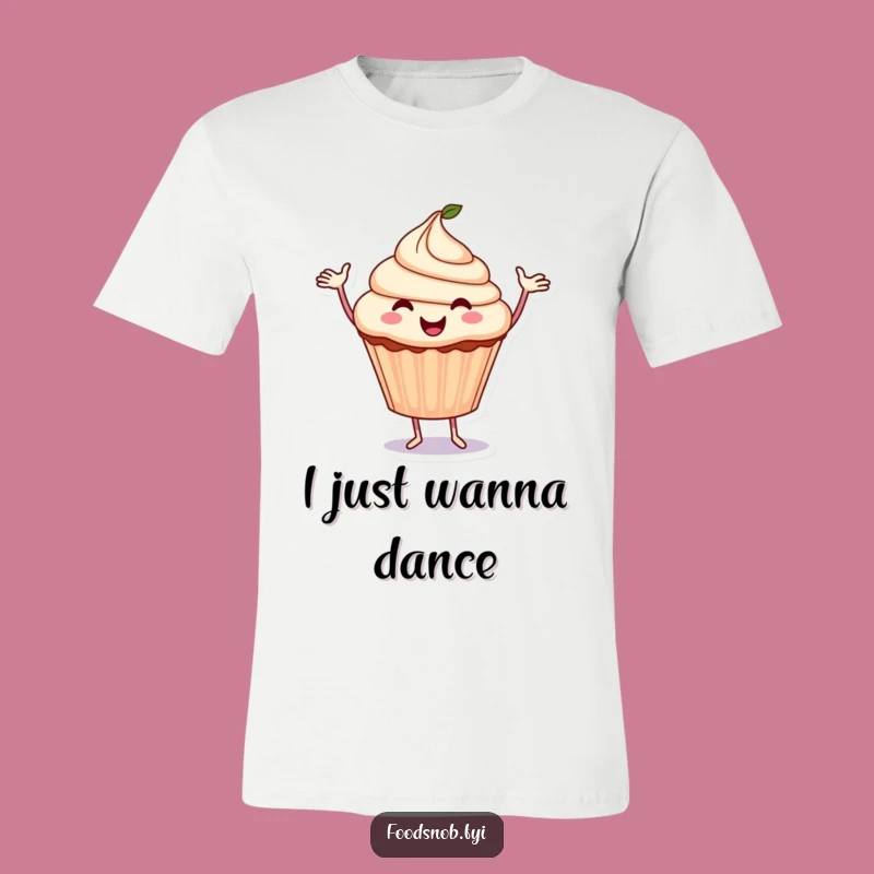 Funny Cupcake Dance T-Shirt: Joyful Treat Character - Fun Apparel Gift