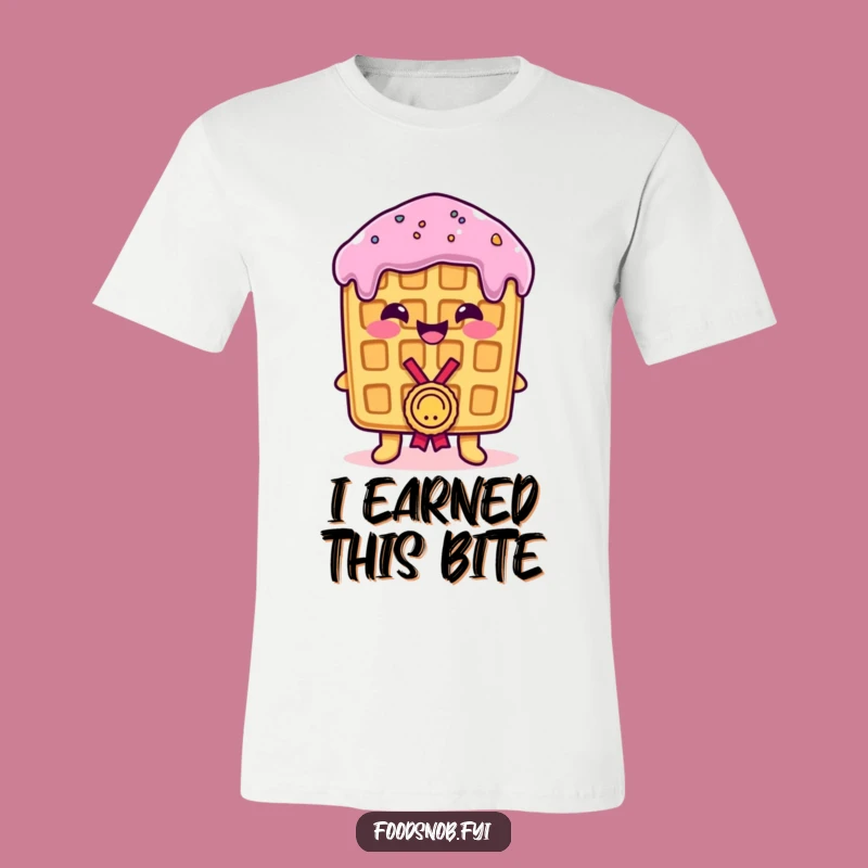 Funny Waffle Medal T-Shirt: Wear Your Victory with a Proud Waffle's Humorous Style