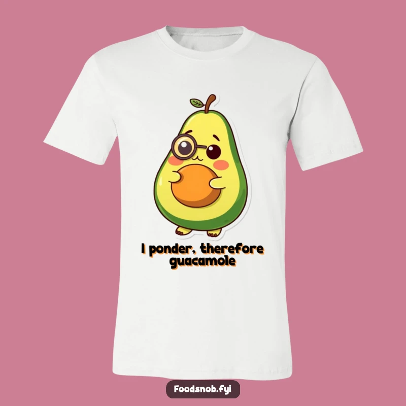 Funny Avocado Monocle T-Shirt, Intellectual Style with a Comedic Twist!