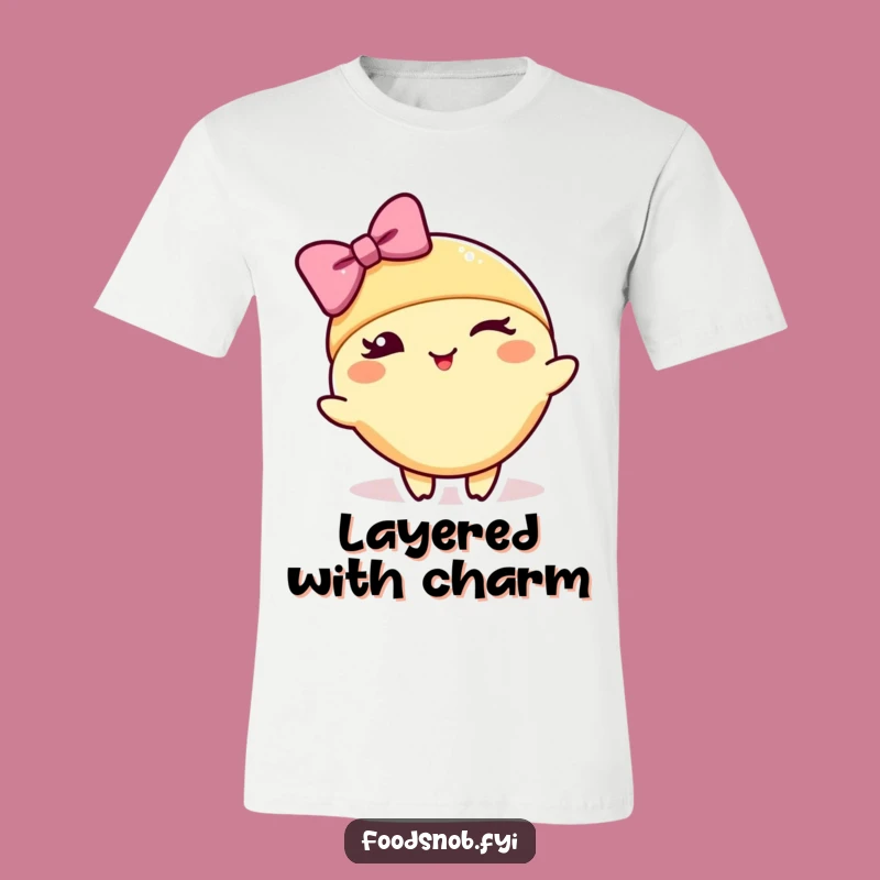 Funny Croissant Bow T-Shirt: Dapper Style with a Wink