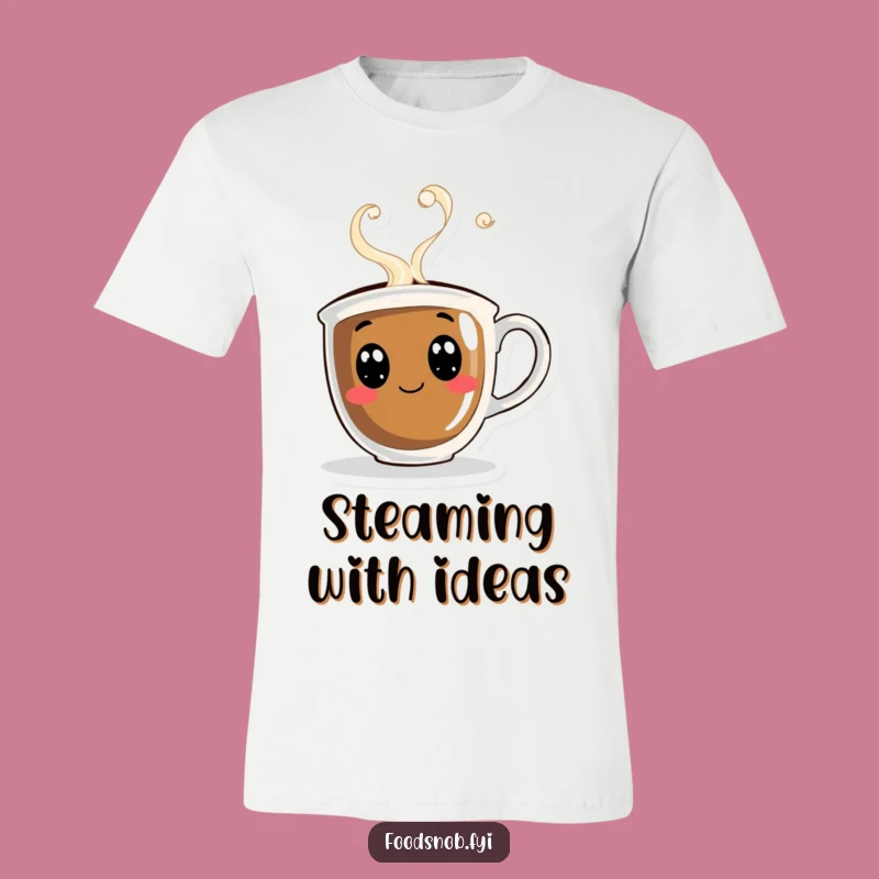 Funny Coffee Cup Steam T-Shirt - Quirky & Cozy Beverage Apparel
