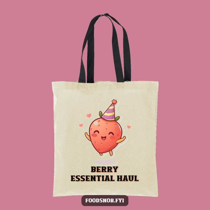 Funny Strawberry Tote Bag: Spinning Fruit Party Accessory for Everyday Celebrations