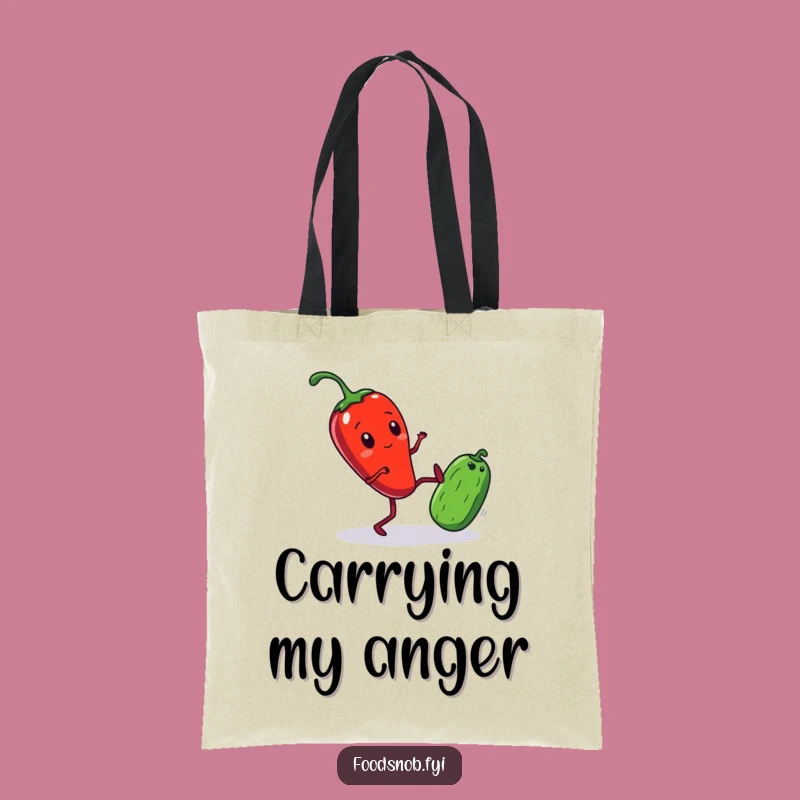 Funny Tote Bag: Kicking Chili Pepper for Grocery Adventures