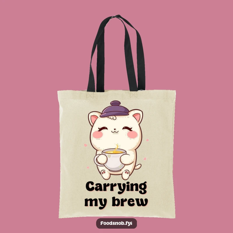 Funny Boba Tea Wink Tote Bag - Playful Carryall Gift