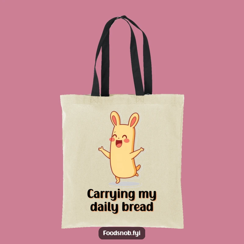 Funny Hopping Baguette Tote Bag: Carry Your Essentials with Joyful Flair