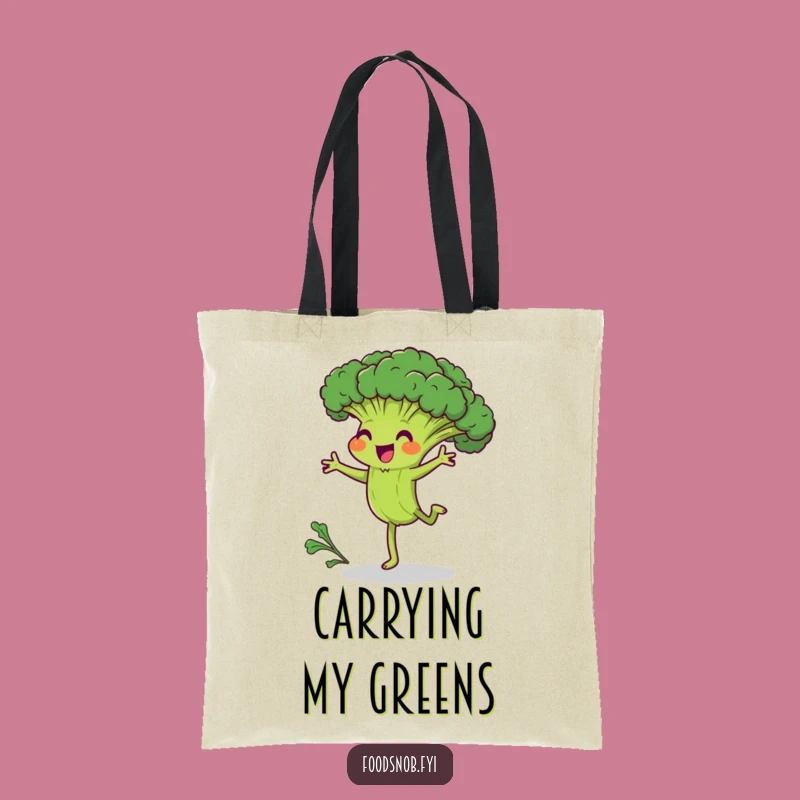Funny Broccoli Cartwheel Tote Bag - Carry Your Efforts with Hilarious Style!
